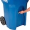 Global Industrial Mobile Heavy Duty Trash Container, 65 Gallon, Blue 237279BL - alternate 4
